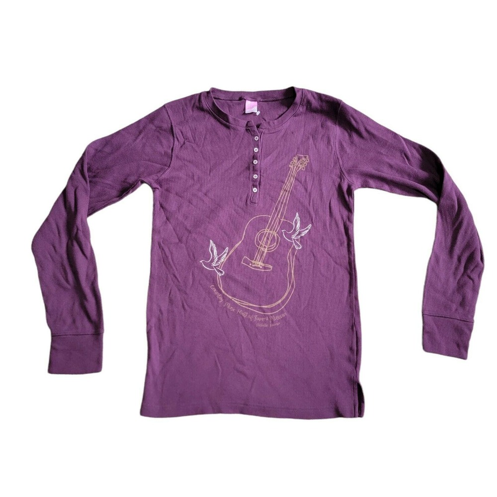 Country Music Hall of Fame NASHVILLE Tennessee long sleeve Womens Purple Guitar